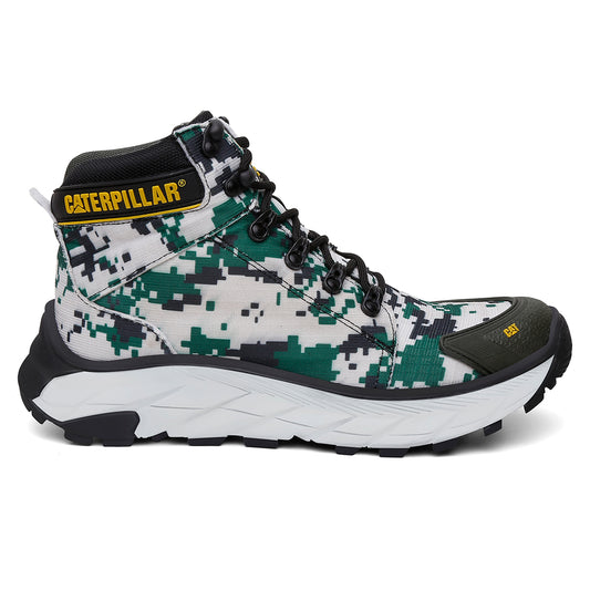 Bota Adventure Motoqueiro Verde Camuflada Caterpillar Reforçada