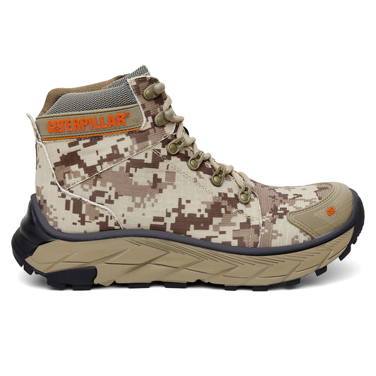 Bota Adventure Motoqueiro Areia Camuflada Caterpillar Reforçada