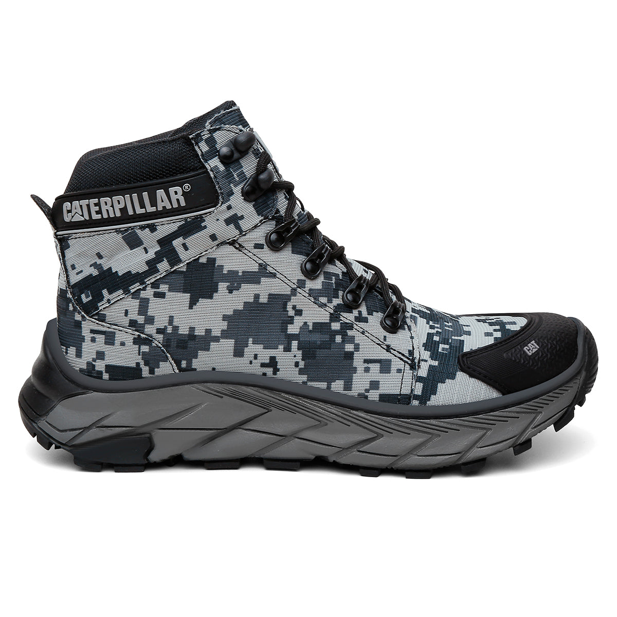 Bota Adventure Motoqueiro Cinza Camuflada Caterpillar Reforçada