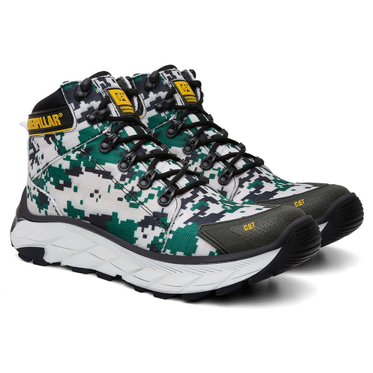 Bota Adventure Motoqueiro Verde Camuflada Caterpillar Reforçada