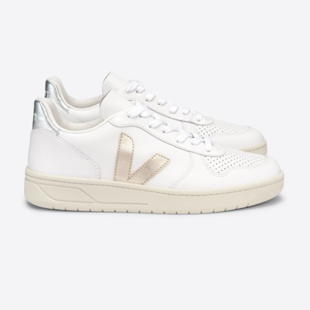 Tênis V-10 Leather White Platine Silver
