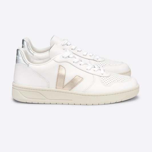 Tênis V-10 Leather White Platine Silver