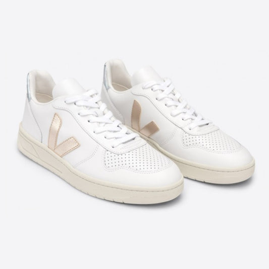 Tênis V-10 Leather White Platine Silver