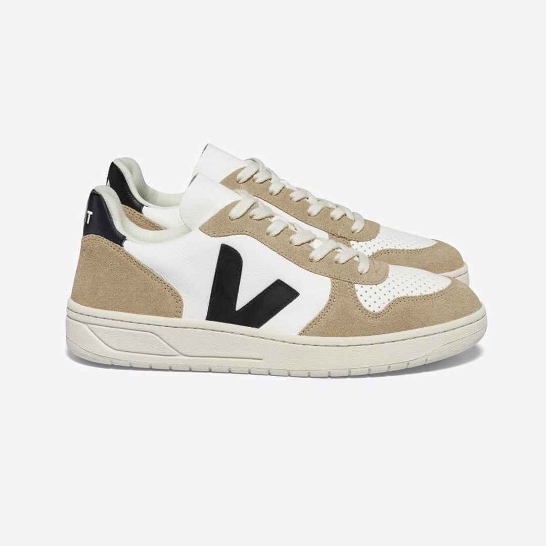 Tênis V-10 Leather White Black Sahara