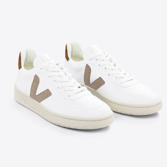 Tênis V-10 Leather White Camel
